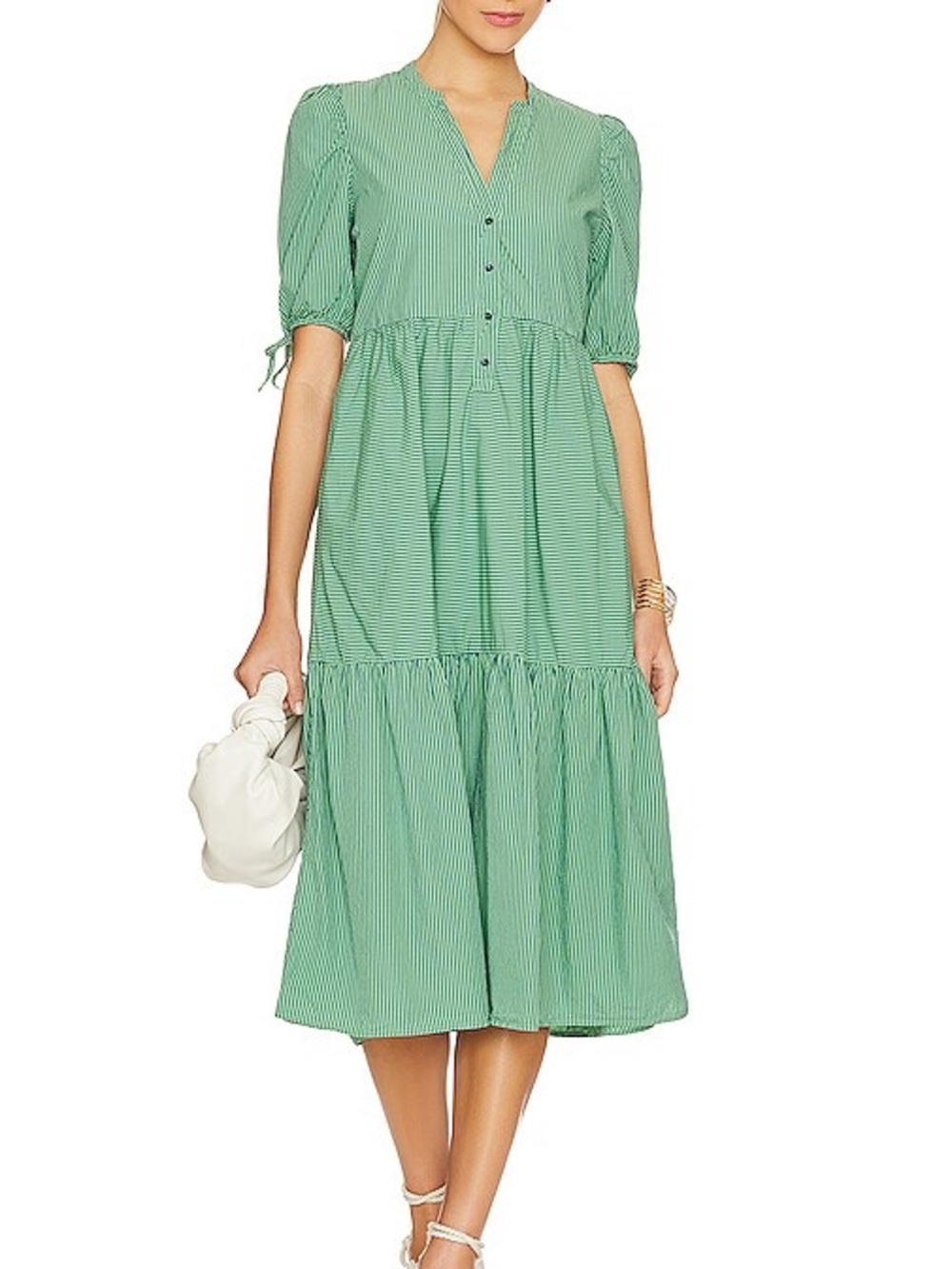 Nation LTD - Dustin Romantic Green Tiered Midi Dress